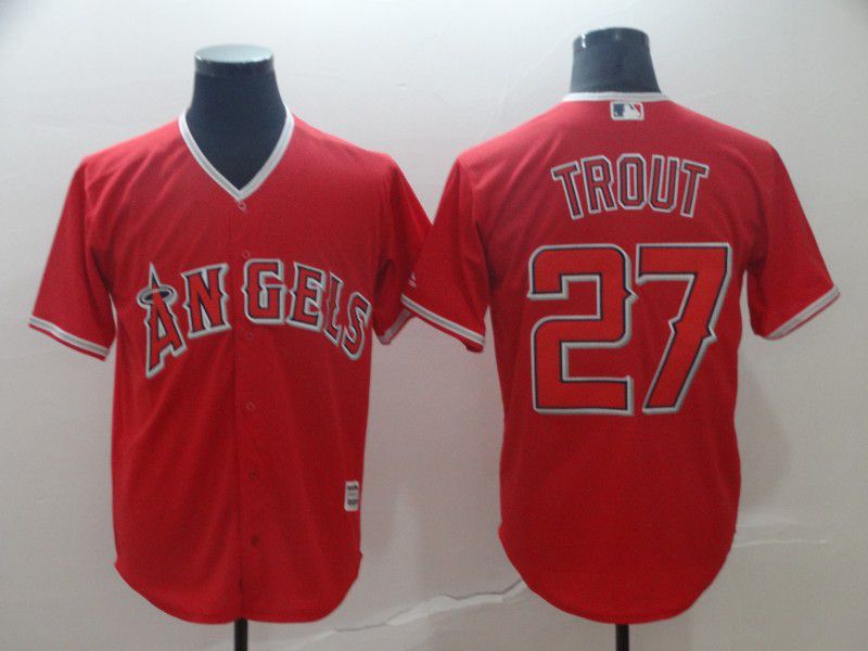 Men Los Angeles Angels #27 Trout Red Game MLB Jerseys->chicago cubs->MLB Jersey